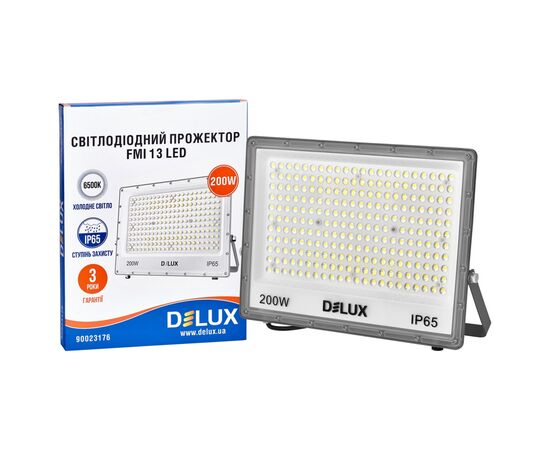 Прожектор Delux FMI 13 LED 200Вт 6500K IP65 (90023176), изображение 3 Прожектор Delux FMI 13 LED 200Вт 6500K IP65 (90023176), изображение 3