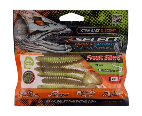 Силикон рыболовный Select Freek Slim 3" 242 (7 шт/уп) (1870.72.57), изображение 2 Силикон рыболовный Select Freek Slim 3" 242 (7 шт/уп) (1870.72.57), изображение 2