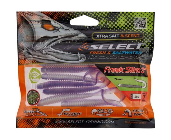 Силикон рыболовный Select Freek Slim 3" 280 (7 шт/уп) (1870.72.59), изображение 2 Силикон рыболовный Select Freek Slim 3" 280 (7 шт/уп) (1870.72.59), изображение 2