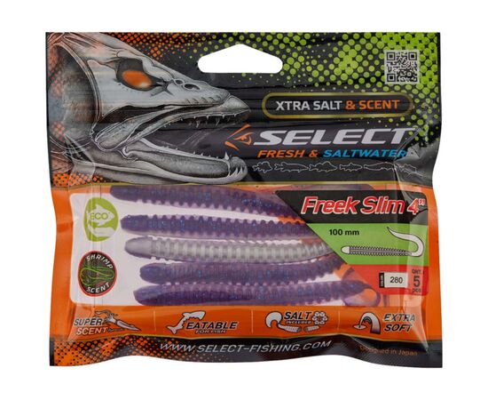 Силикон рыболовный Select Freek Slim 4" 280 (5 шт/уп) (1870.72.64), изображение 2 Силикон рыболовный Select Freek Slim 4" 280 (5 шт/уп) (1870.72.64), изображение 2