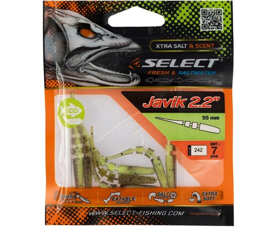 Силикон рыболовный Select Javik 2.2" 242 (7 шт/уп) (1870.72.73), изображение 2 Силикон рыболовный Select Javik 2.2" 242 (7 шт/уп) (1870.72.73), изображение 2