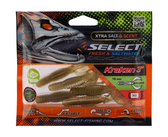 Силикон рыболовный Select Kraken 3" 302 (5 шт/уп) (1870.73.11), изображение 2 Силикон рыболовный Select Kraken 3" 302 (5 шт/уп) (1870.73.11), изображение 2