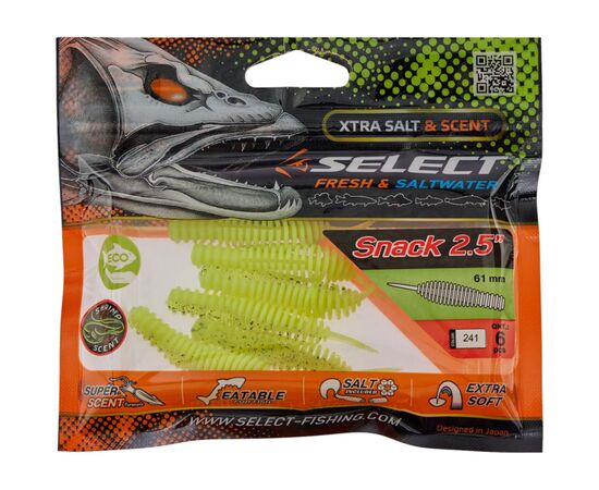 Силикон рыболовный Select Snack 2.5" 241 (6 шт/уп) (1870.72.90), изображение 2 Силикон рыболовный Select Snack 2.5" 241 (6 шт/уп) (1870.72.90), изображение 2