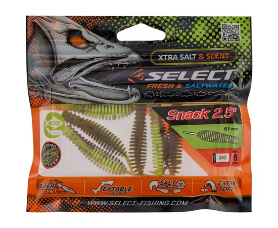 Силикон рыболовный Select Snack 2.5" 242 (6 шт/уп) (1870.72.91), изображение 2 Силикон рыболовный Select Snack 2.5" 242 (6 шт/уп) (1870.72.91), изображение 2