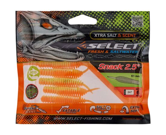 Силикон рыболовный Select Snack 2.5" 247 (6 шт/уп) (1870.72.92), изображение 2 Силикон рыболовный Select Snack 2.5" 247 (6 шт/уп) (1870.72.92), изображение 2