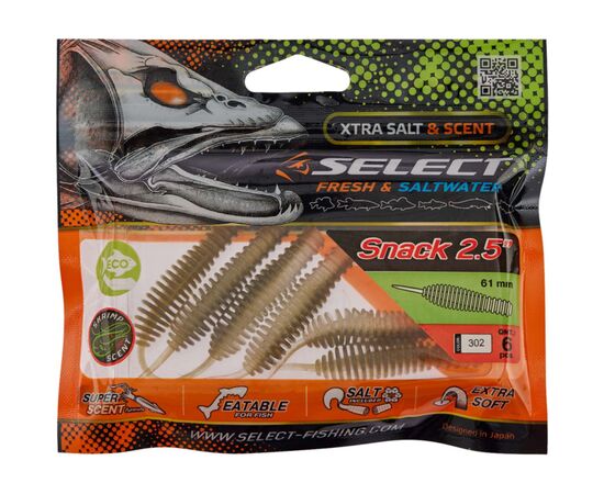 Силикон рыболовный Select Snack 2.5" 302 (6 шт/уп) (1870.72.94), изображение 2 Силикон рыболовный Select Snack 2.5" 302 (6 шт/уп) (1870.72.94), изображение 2
