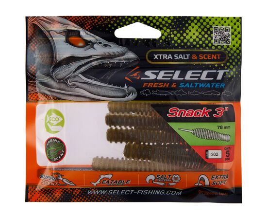 Силикон рыболовный Select Snack 3.0" 302 (5 шт/уп) (1870.73.00), изображение 2 Силикон рыболовный Select Snack 3.0" 302 (5 шт/уп) (1870.73.00), изображение 2
