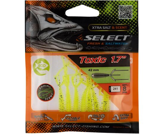 Силикон рыболовный Select Toxic 1.7" 241 (8 шт/уп) (1870.73.21), изображение 2 Силикон рыболовный Select Toxic 1.7" 241 (8 шт/уп) (1870.73.21), изображение 2