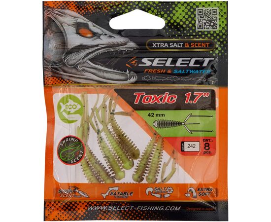 Силикон рыболовный Select Toxic 1.7" 242 (8 шт/уп) (1870.73.22), изображение 2 Силикон рыболовный Select Toxic 1.7" 242 (8 шт/уп) (1870.73.22), изображение 2