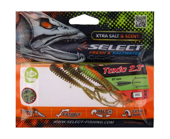 Силикон рыболовный Select Toxic 2.3" 242 (6 шт/уп) (1870.73.25), изображение 2 Силикон рыболовный Select Toxic 2.3" 242 (6 шт/уп) (1870.73.25), изображение 2