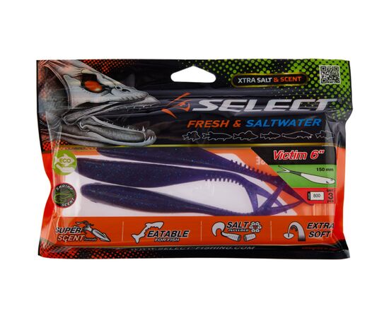 Силикон рыболовный Select Victim V-Tail 6" 800 (3 шт/уп) (1870.74.60), изображение 2 Силикон рыболовный Select Victim V-Tail 6" 800 (3 шт/уп) (1870.74.60), изображение 2