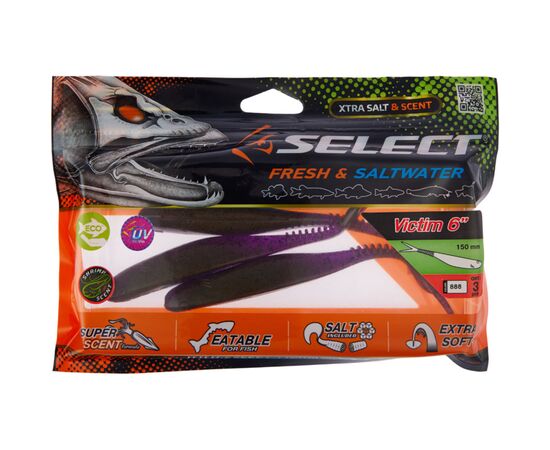Силикон рыболовный Select Victim V-Tail 6" 888 (3 шт/уп) (1870.74.61), изображение 2 Силикон рыболовный Select Victim V-Tail 6" 888 (3 шт/уп) (1870.74.61), изображение 2
