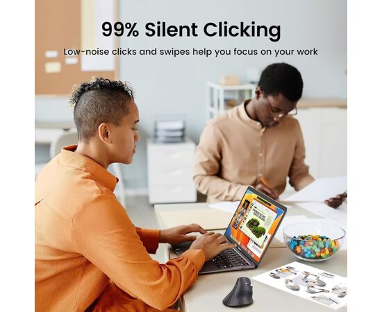 Мышка Ugreen MU008 Vertical Wireless Black (25444), изображение 11 Мышка Ugreen MU008 Vertical Wireless Black (25444), изображение 11
