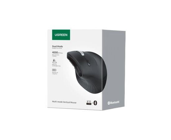 Мышка Ugreen MU008 Vertical Wireless Black (25444), изображение 4 Мышка Ugreen MU008 Vertical Wireless Black (25444), изображение 4