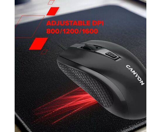 Мышка Canyon M-4 USB Black (CNE-CMS4), изображение 5 Мышка Canyon M-4 USB Black (CNE-CMS4), изображение 5