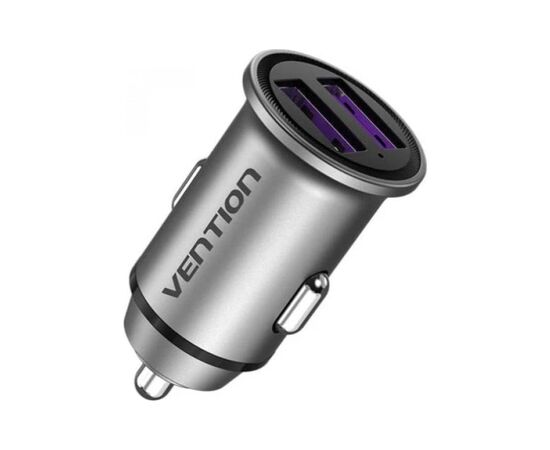 Зарядное устройство Vention 2USB-A 30W QC3.0 Gray Mini Style Aluminium Alloy Type (FFEH0)