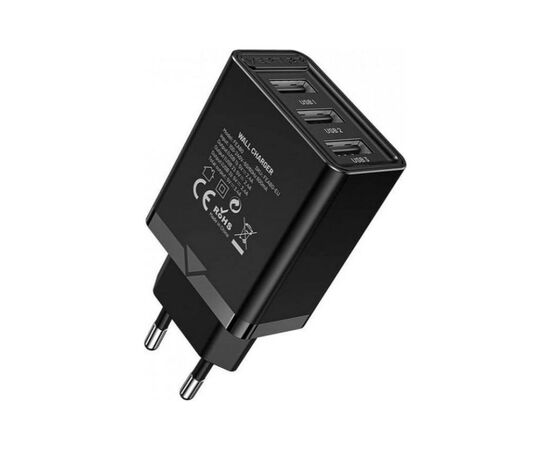 Зарядное устройство Vention 3xUSB A 12W Black (FEAB0-EU), изображение 3 Зарядное устройство Vention 3xUSB A 12W Black (FEAB0-EU), изображение 3