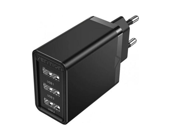 Зарядное устройство Vention 3xUSB A 12W Black (FEAB0-EU)