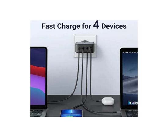 Зарядное устройство Ugreen 4xUSB 100W (3xUSB-C+USB-A) Gan Tech Fast GAN Charger black CD226 (40747), изображение 8 Зарядное устройство Ugreen 4xUSB 100W (3xUSB-C+USB-A) Gan Tech Fast GAN Charger black CD226 (40747), изображение 8