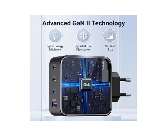Зарядное устройство Ugreen 4xUSB 100W (3xUSB-C+USB-A) Gan Tech Fast GAN Charger black CD226 (40747), изображение 9 Зарядное устройство Ugreen 4xUSB 100W (3xUSB-C+USB-A) Gan Tech Fast GAN Charger black CD226 (40747), изображение 9