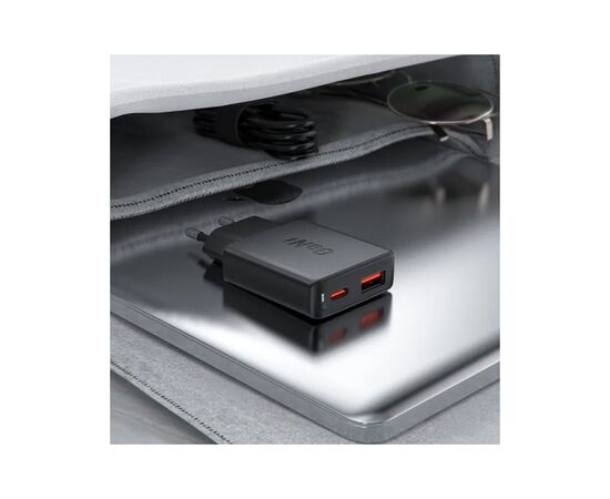 Зарядное устройство Acefast 2xUSB 30W (USB-C+USB-A) Gan A69 ultra-thin Fast Charger Black (6974316282709), изображение 5 Зарядное устройство Acefast 2xUSB 30W (USB-C+USB-A) Gan A69 ultra-thin Fast Charger Black (6974316282709), изображение 5