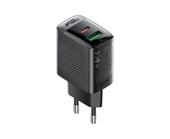 Зарядное устройство Acefast 2xUSB 30W (USB-C+USB-A) Gan A98 Black (6974316283263), изображение 4 Зарядное устройство Acefast 2xUSB 30W (USB-C+USB-A) Gan A98 Black (6974316283263), изображение 4