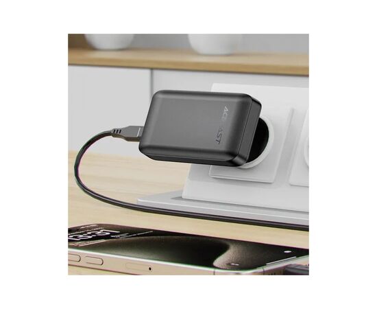 Зарядное устройство Acefast 3xUSB 65W (2xUSB-C+USB-A) Gan A100 Fast Charger Ultra thin black (6974316283492), изображение 8 Зарядное устройство Acefast 3xUSB 65W (2xUSB-C+USB-A) Gan A100 Fast Charger Ultra thin black (6974316283492), изображение 8