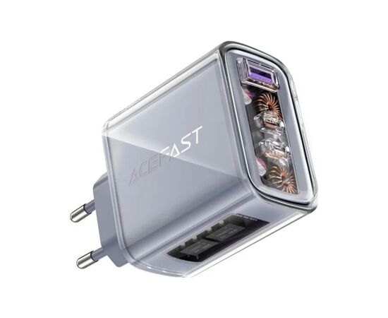 Зарядное устройство Acefast 3xUSB 65W (2xUSB-C+USB-A) Gan A45 Fast Charger Mica gray (6974316282105), изображение 2 Зарядное устройство Acefast 3xUSB 65W (2xUSB-C+USB-A) Gan A45 Fast Charger Mica gray (6974316282105), изображение 2