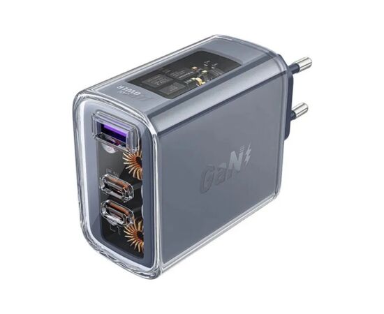 Зарядний пристрій Acefast 3xUSB 65W (2xUSB-C+USB-A) Gan A45 Fast Charger Mica gray (6974316282105)