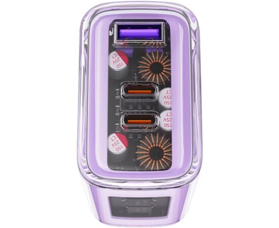 Зарядное устройство Acefast 3xUSB 65W (2xUSB-C+USB-A) Gan A45 Fast Charger Purple alfalfa (6974316282075), изображение 3 Зарядное устройство Acefast 3xUSB 65W (2xUSB-C+USB-A) Gan A45 Fast Charger Purple alfalfa (6974316282075), изображение 3