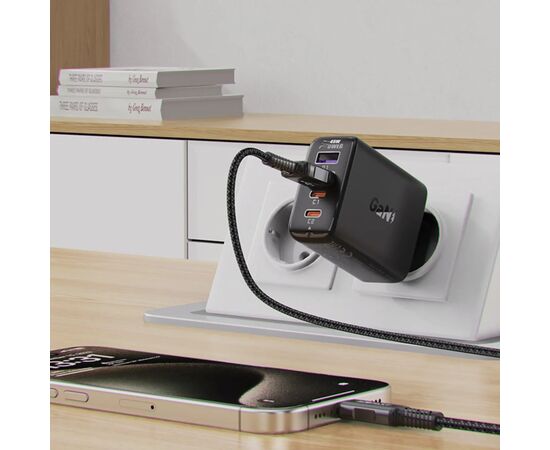Зарядное устройство Acefast 4xUSB 45W (2xUSB-C+2xUSB-A) Gan A61 Fast Charger Black (6974316282754), изображение 7 Зарядное устройство Acefast 4xUSB 45W (2xUSB-C+2xUSB-A) Gan A61 Fast Charger Black (6974316282754), изображение 7