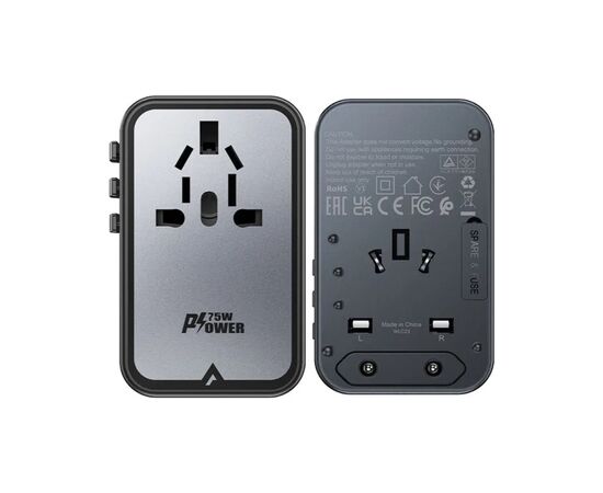 Зарядное устройство Acefast 5xUSB 75W (3xUSB-C + 2xUSB-A) Gan Z1 Fast Charger (6974316282495), изображение 5 Зарядное устройство Acefast 5xUSB 75W (3xUSB-C + 2xUSB-A) Gan Z1 Fast Charger (6974316282495), изображение 5