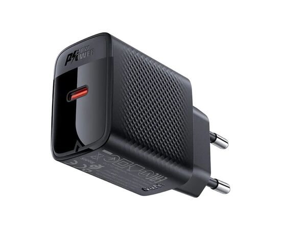 Зарядное устройство Acefast USB-C 20W + Type-C cable A82 Fast Charger Black (6974316280057), изображение 3 Зарядное устройство Acefast USB-C 20W + Type-C cable A82 Fast Charger Black (6974316280057), изображение 3