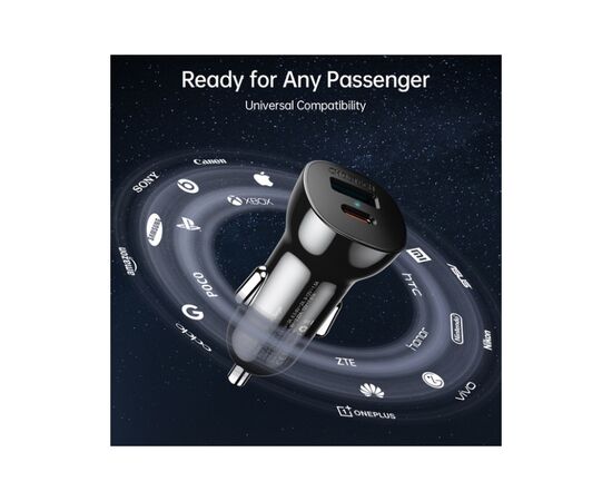 Зарядное устройство Choetech 2xUSB 38W (USB-C+USB-A) PD 20W+QC3.0 18W black (TC0005-101-BK), изображение 4 Зарядное устройство Choetech 2xUSB 38W (USB-C+USB-A) PD 20W+QC3.0 18W black (TC0005-101-BK), изображение 4