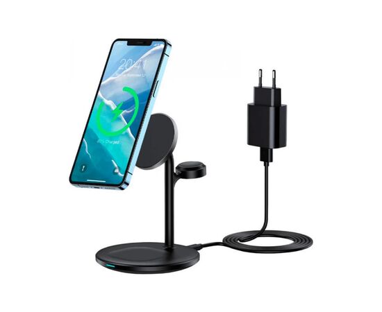 Зарядное устройство Choetech 15W 3-in-1 Magnetic Wireless Fast Charger black (T585-F-101-CCBK), изображение 3 Зарядное устройство Choetech 15W 3-in-1 Magnetic Wireless Fast Charger black (T585-F-101-CCBK), изображение 3