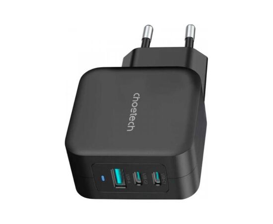 Зарядное устройство Choetech 3xUSB 100W GaN (2хUSB-C+1хUSB-A) Wall Charger black (PD8005-V2-EU-BK), изображение 2 Зарядное устройство Choetech 3xUSB 100W GaN (2хUSB-C+1хUSB-A) Wall Charger black (PD8005-V2-EU-BK), изображение 2