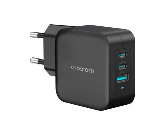 Зарядное устройство Choetech 3xUSB 100W GaN (2хUSB-C+1хUSB-A) Wall Charger black (PD8005-V2-EU-BK)