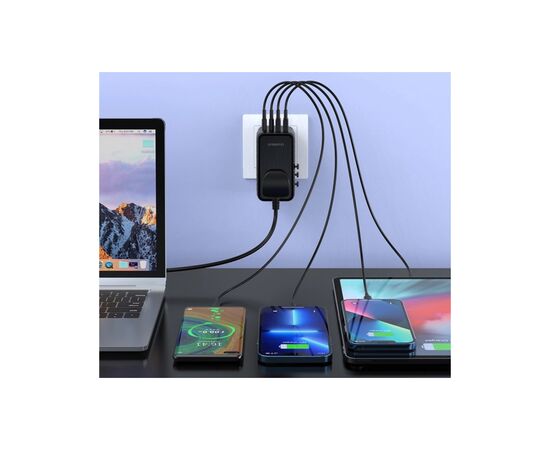 Зарядное устройство Choetech 4xUSB 100W PD (2хUSB-C+2хUSB-A) сharger diamond model black (PD6028-BK), изображение 4 Зарядное устройство Choetech 4xUSB 100W PD (2хUSB-C+2хUSB-A) сharger diamond model black (PD6028-BK), изображение 4