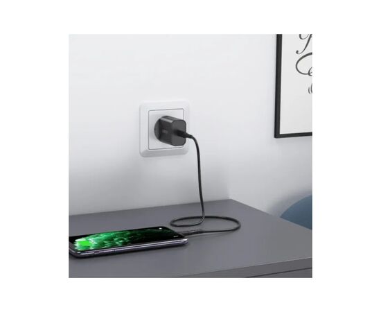 Зарядное устройство Choetech 1xUSB 20W (1 USB-C) PD matte wall charger black (Q5004-EU-BK), изображение 6 Зарядное устройство Choetech 1xUSB 20W (1 USB-C) PD matte wall charger black (Q5004-EU-BK), изображение 6
