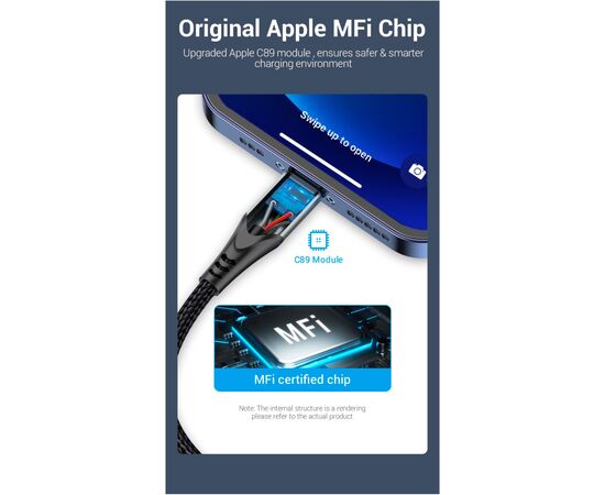 Дата кабель USB 2.0 AM to Lightning 2.0m 2.4A Aluminum Alloy Purple Vention (LABVH), изображение 7 Дата кабель USB 2.0 AM to Lightning 2.0m 2.4A Aluminum Alloy Purple Vention (LABVH), изображение 7