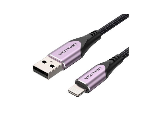 Дата кабель USB 2.0 AM to Lightning 2.0m 2.4A Aluminum Alloy Purple Vention (LABVH)