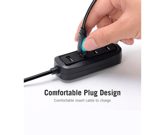 Дата кабель USB 2.0 AM to Micro 5P 0.5m Black Vention (VAS-A08-B050), изображение 9 Дата кабель USB 2.0 AM to Micro 5P 0.5m Black Vention (VAS-A08-B050), изображение 9