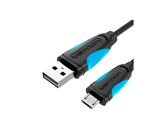 Дата кабель USB 2.0 AM to Micro 5P 2.0m Black Vention (VAS-A08-B200)