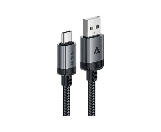 Дата кабель USB 2.0 AM to Type-C 1.2m 3.0A (18W) C20-04 aluminum alloy Black Acefast (6974316283782), изображение 2 Дата кабель USB 2.0 AM to Type-C 1.2m 3.0A (18W) C20-04 aluminum alloy Black Acefast (6974316283782), изображение 2