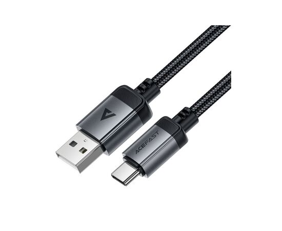 Дата кабель USB 2.0 AM to Type-C 1.2m 3.0A (18W) C20-04 aluminum alloy Black Acefast (6974316283782), изображение 3 Дата кабель USB 2.0 AM to Type-C 1.2m 3.0A (18W) C20-04 aluminum alloy Black Acefast (6974316283782), изображение 3