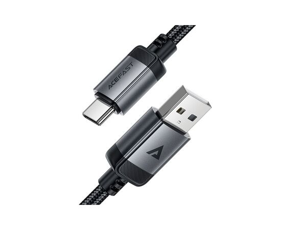 Дата кабель USB 2.0 AM to Type-C 1.2m 3.0A (18W) C20-04 aluminum alloy Black Acefast (6974316283782), изображение 4 Дата кабель USB 2.0 AM to Type-C 1.2m 3.0A (18W) C20-04 aluminum alloy Black Acefast (6974316283782), изображение 4