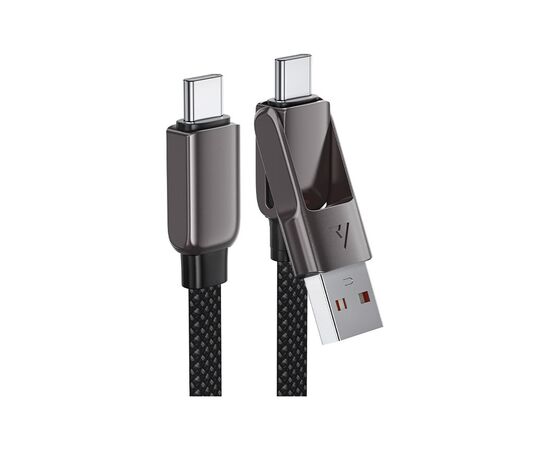 Дата кабель USB-C to USB-C/A 1.2m 3.0A zink alloy C13-04 Black Acefast (6974316282334), изображение 2 Дата кабель USB-C to USB-C/A 1.2m 3.0A zink alloy C13-04 Black Acefast (6974316282334), изображение 2