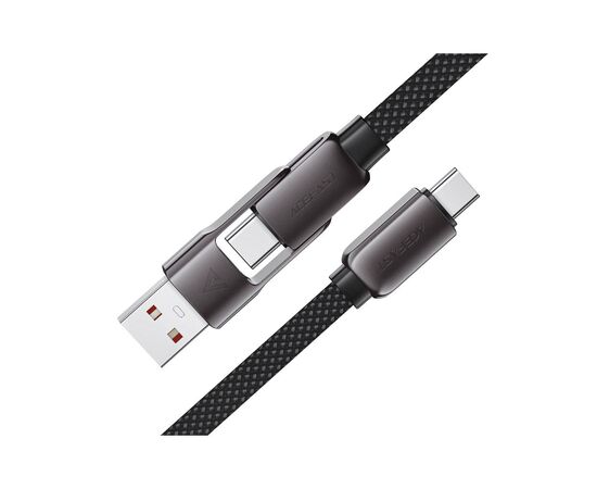 Дата кабель USB-C to USB-C/A 1.2m 3.0A zink alloy C13-04 Black Acefast (6974316282334), изображение 4 Дата кабель USB-C to USB-C/A 1.2m 3.0A zink alloy C13-04 Black Acefast (6974316282334), изображение 4