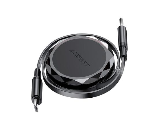 Дата кабель USB-C to USB-C 0.8m 60W dual retraction C13-03 Black Acefast (6974316280132), изображение 2 Дата кабель USB-C to USB-C 0.8m 60W dual retraction C13-03 Black Acefast (6974316280132), изображение 2