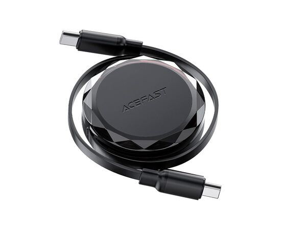 Дата кабель USB-C to USB-C 0.8m 60W dual retraction C13-03 Black Acefast (6974316280132), изображение 3 Дата кабель USB-C to USB-C 0.8m 60W dual retraction C13-03 Black Acefast (6974316280132), изображение 3